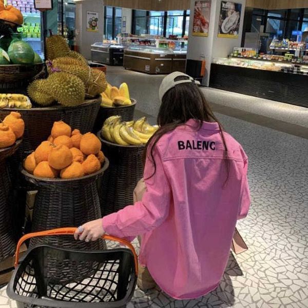 

france designer womens loose blouses shirts fashion classic summer new paris t-shirt plus size casual long sleeve quality, White