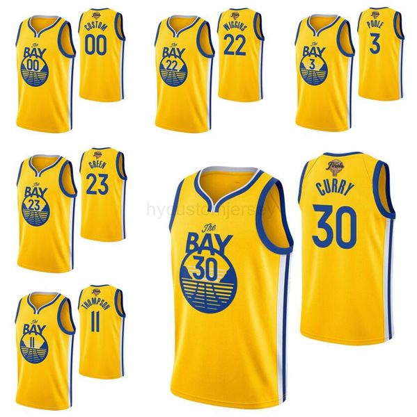 

stephen basketball jerseys curry finals jersey 11 thompson 3 poole 23 green 22 wiggins 00 kuminga 9 iguodala 5 looney 2022-23 city jersey 04, Black