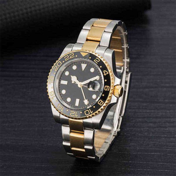

huiya06 mens watch left turn green black circle automatic 41 mm stainless steel strap luminous waterproof watches folding buckle, Slivery;brown