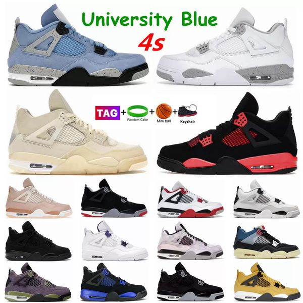 

4 basketball shoes for men women 4s military black cat sail red thunder white oreo cactus jack blue university infrared cool grey mens sport