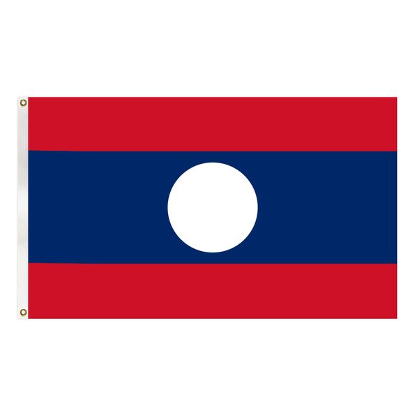 

laos flag country national banner 90x150 cm polyester hanging banner for indoor outdoor decoration