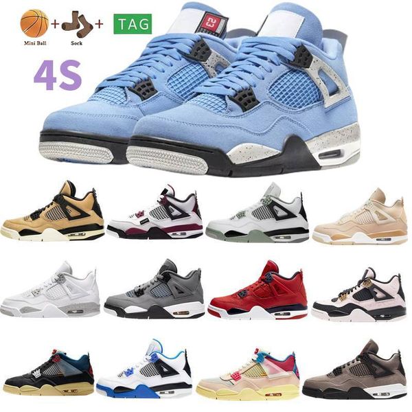

'10-15 days delivered'2022 university blue 4s mens basketball shoes white guava ice oreo sail metallic fire red black cat shimmer