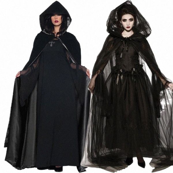 

theme costume halloween women death hell witch devil vampire uniform black long dress party cosplay day of the dead opera vdb1061theme s19q#, Black;red