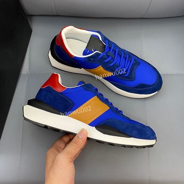 

2022 designer men shoes sneakers casual shoe suede calf leather rubber outsole luxurys designer, Black