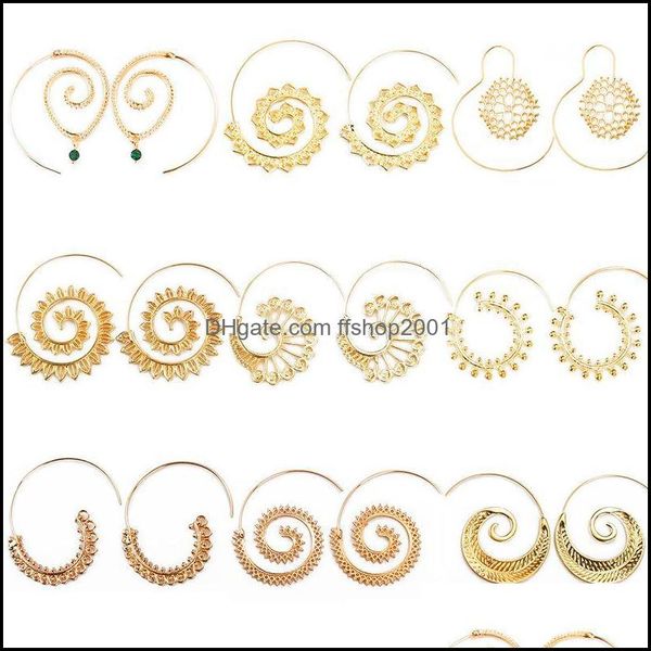 

dangle chandelier pretty round spiral earrings beautif beach jewelry personality bohemia ethnic exaggerated drop love he ffshop2001 dhngr, Silver