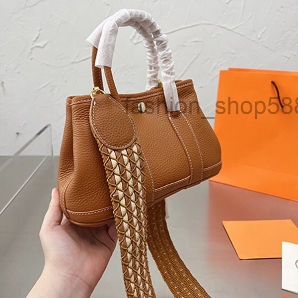 

handbags garden bag new layer cowhide tote bags litchi pattern wide shoulder strap versatile messenger portable women's bag69
