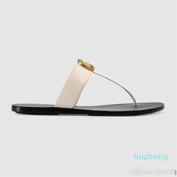 

-mens and womens fashion black 10mm marmont leather thong sandals adults beach causal slippers size euro 35-45225w