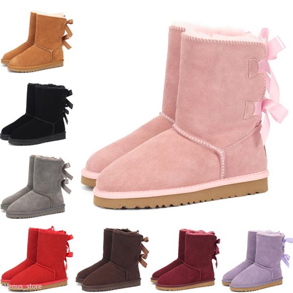 

2020 r kids boots australian snow winter boots bailey bow children girl boy triple black pink khaki ankle booties 21-35326t