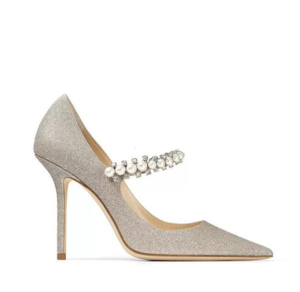 

luxurious brands bing women sandals crystal-embellished patent-leather pointed toe ankle strap twinkles lady high heels party wedding pumps, Black
