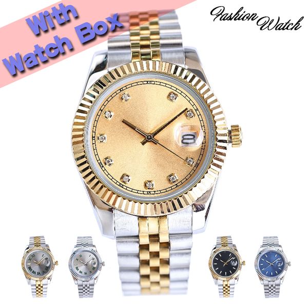 

ladies classic gold dial mechanical watch dayjust waterproof design boutique steel watchband designer watches aaa quality watch wholesale wi, Slivery;brown