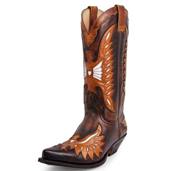 

mens shoes for men pu leather safety fashion boots male vinage classic cowboy boots soulier homme 220819, Black