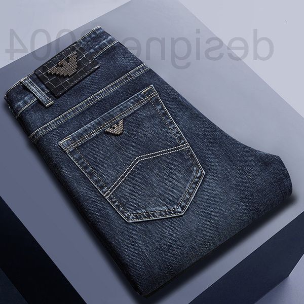 

men's jeans designer 2022 spring new men's brand denim pants loose straight tube leisure network elastic youth middle waist b5qs, Blue