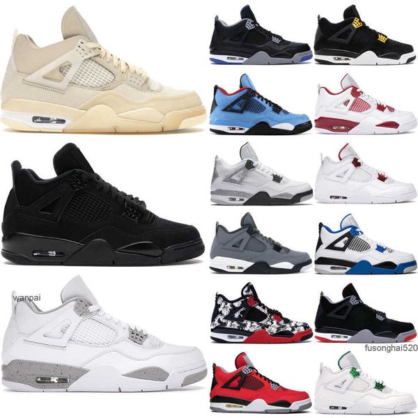 

jumpman 4 4s basketball shoes sneakers mens white oreo sail black cat tattoo pure money bred cactus jack cool grey yellow royalty sportsj jo
