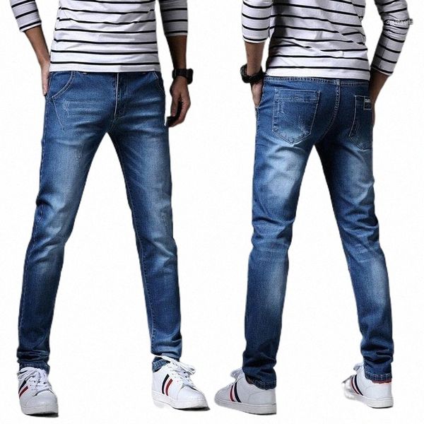 

men's jeans casual men autumn plus size high waist for harem pants denim street style coated ankle-length street1 y8ve#, Blue