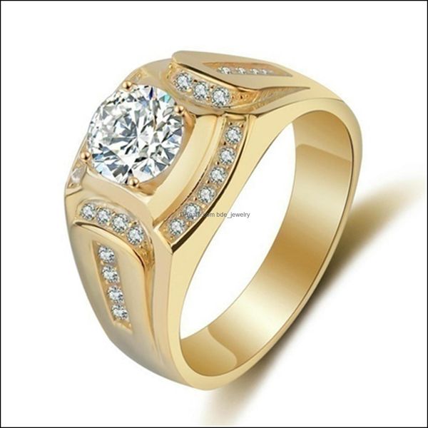 

with side stones diamond rings for men fashion domineering 18k white gold simation business jewelry luxury ring drop delive bdejewelry dhef4, Silver
