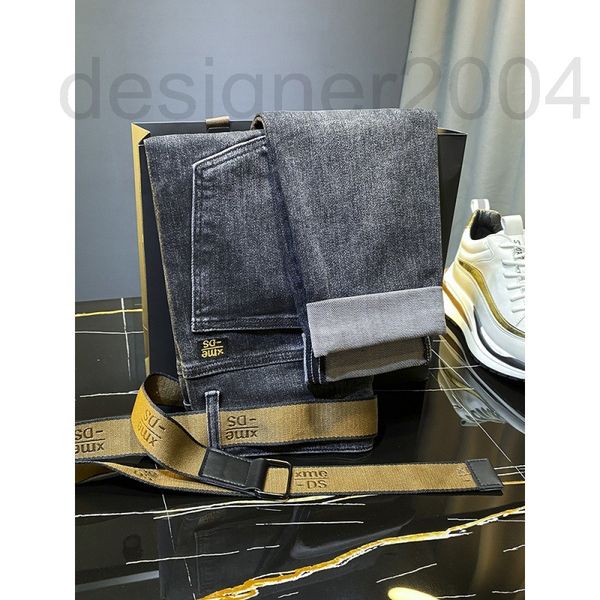 

men's jeans designer hong kong men's autumn jeans men's 2022 new slim fit small feet korean version high-end fashion versatil, Blue