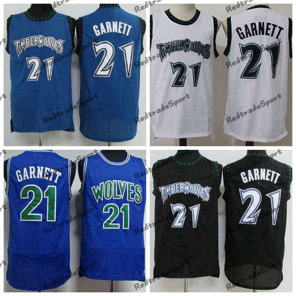 

mens vintage 1995-96 basketball jerseys kevin 21 garnett rookie blue black white stitched