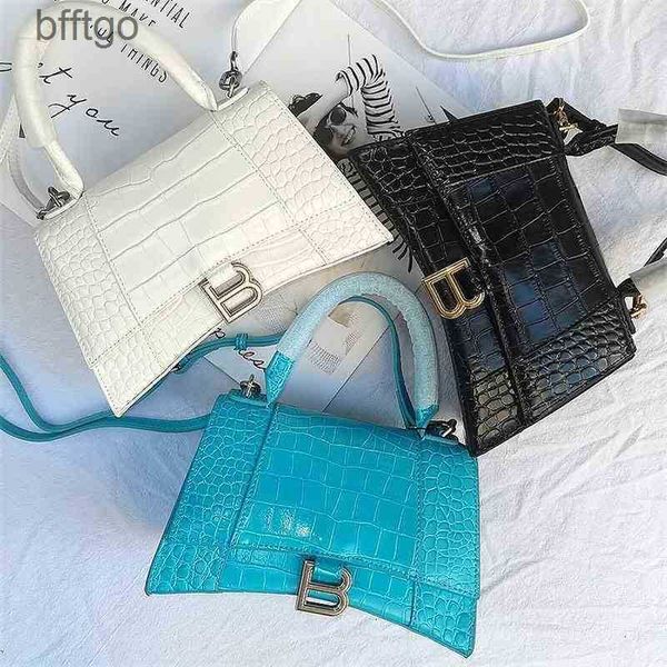 

handbags balencaigass designers b family hourglasss high version leather crocodile pattern portable messenger women's summer niche mini