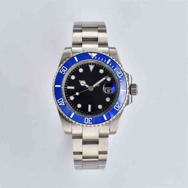 

huiya06 stainless steel sliding clasp blue black ceramic sapphire wristwatches movement mens watches 41mm automatic mechanical watch full su, Slivery;brown