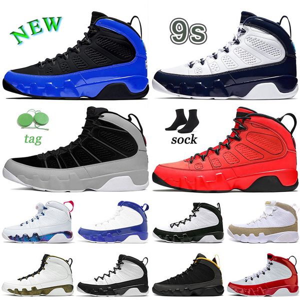 

jump man 9 racer blue basketball shoes authentic jumpman 9s fire red 2022 pe og space jam release unviersity gold reflective particle grey s