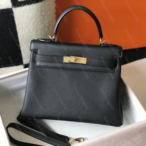 

10a tier mirror quality luxuries designers small keliy handle bag togo cowhide real leather black handbag womens medium handmade gold