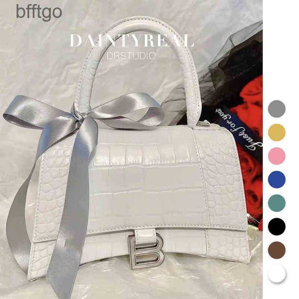 

balencaigabag designers handbag dr 2022 mini b home hourglass bag leather crocodile pattern one shoulder portable messenger female 3px1