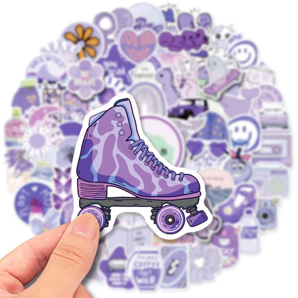 

100pcs waterproof skateboard stickers mixed purple for car baby scrapbooking pencil case diary phone lapplanner decoration book album kids t