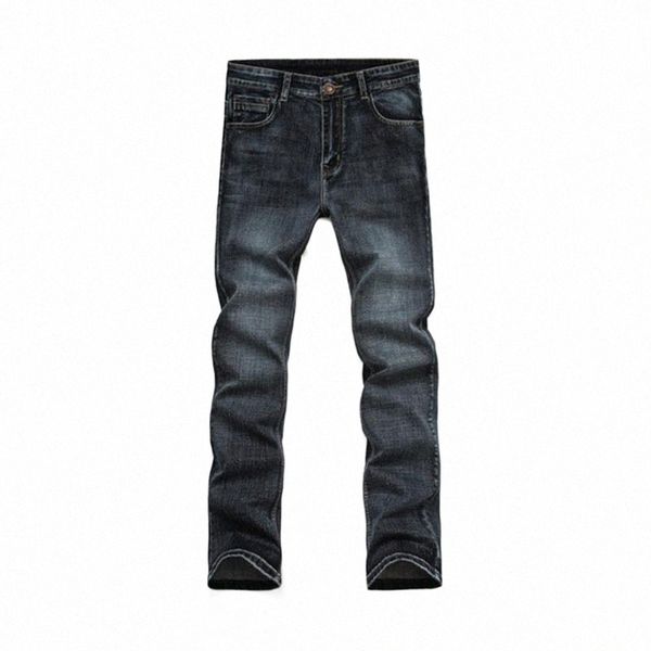 

men's jeans men casual slim fit long denim pant high waist stretch trousers ser881 e6qt#, Blue
