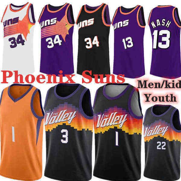 

phoenix's suns's devin 1 booker jersey black deandre 22 ayton chris 3 paul jerseys retro steve 13 nash charles 34 barkley basketba, Black;red
