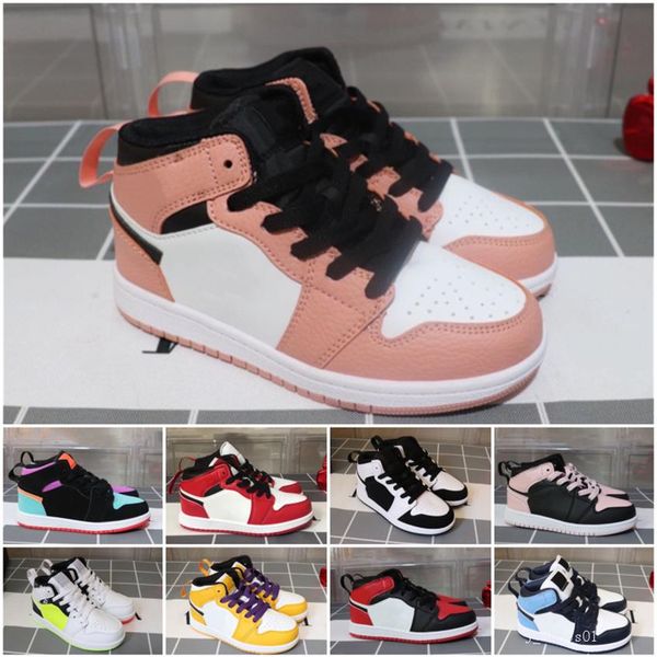 

2021 size 26-35 youth kids basketball shoes born baby infant toddler trainers small big boys girls sneaker305v, Black