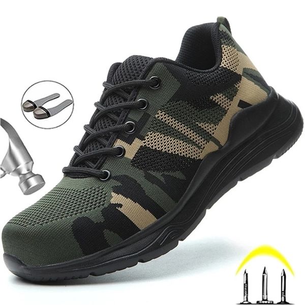 

lightweight safety shoes men boots camouflage work shoes construction indestructible shoes work sneakers men boots security 220609, Black;brown