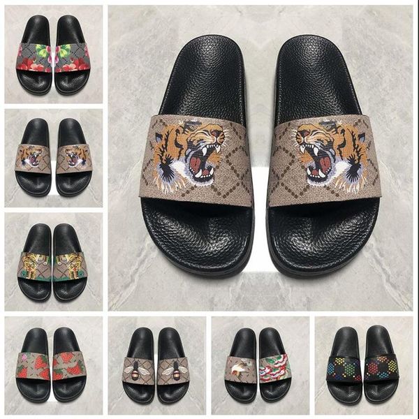 

2021 slides summer beach indoor flat g sandals slippers house flip flops spike sandal with box size us5- us12256o, Black