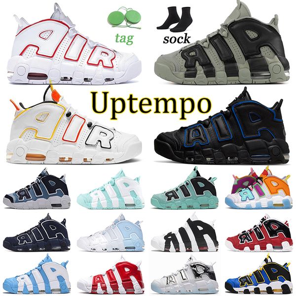 

2022 fashion mens unc basketball shoes more uptempos scottie pippen dark stucco hoop pack white varsity red island green sunset aqua gum wom