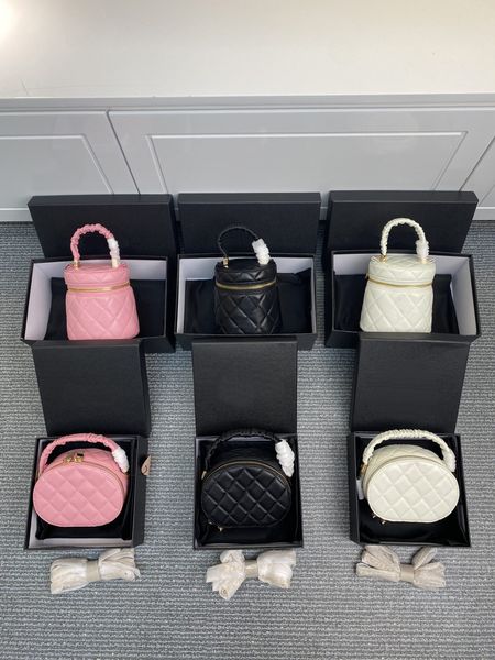 

tz women 22s small round bags hand carry cosmetic bag handle fold design inside small mirror 22ss vintage chain cosmetic bag medieval style