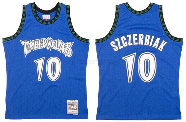 

stitched wally szczerbiak basketball jersey s-6xl mitchell & ness 2003-04 mesh hardwoods classics retro version men women youth jerseys, Black