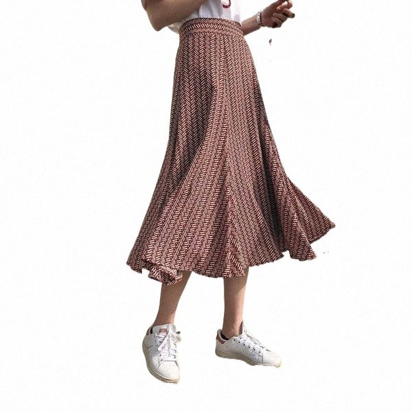 

skirts elegant print pleated skirt summer long for women floral a-line longue maxi jupes pour les femmes chiffon mid-calf 87wc#, Black