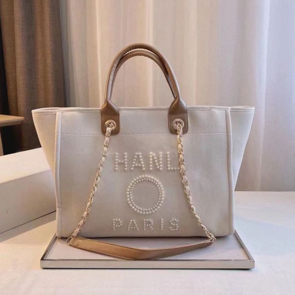 

pearl fashion luxury handbags women's evening bags brand ch canvas beach bag designers female large capacity shopping totes handbag big