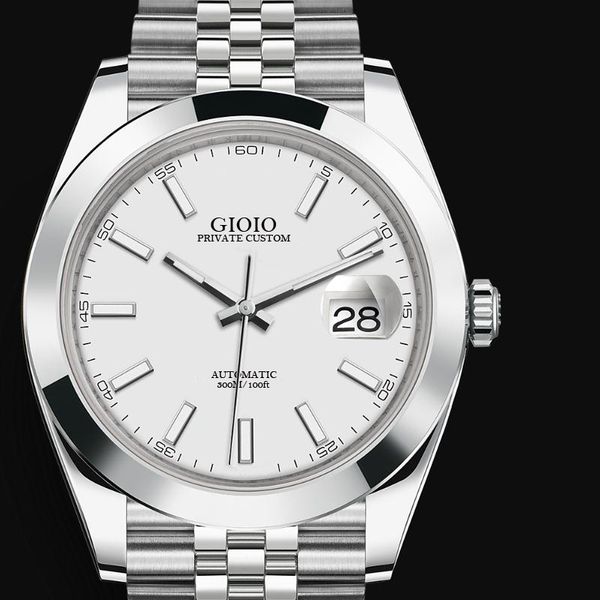 

automatic mens mechanical watch black white rose gold, Slivery;brown