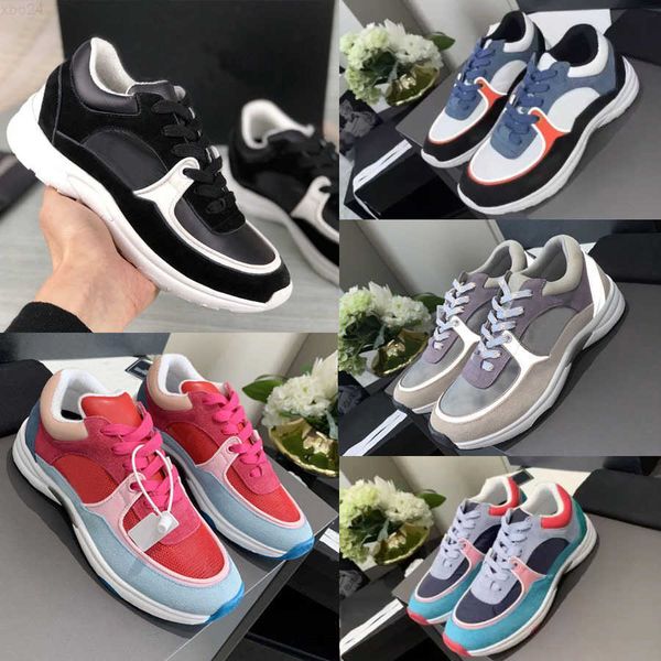 

designer calfskin casual shoes reflective sneakers vintage suede leather trainers fashion stylist shoespatchwork leisure shoe platform, Black