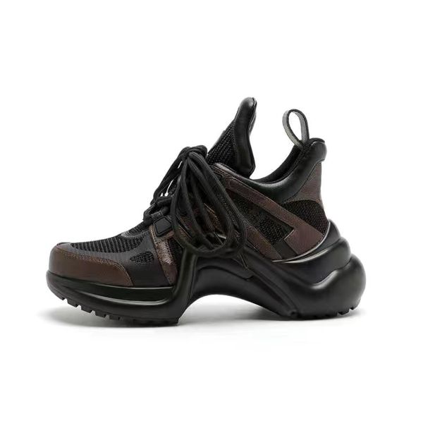 

women casual old shoes fashion men platform archlight sneakers couples arch bridge space shoe r runners trainers no logo size 35-40 01, Black