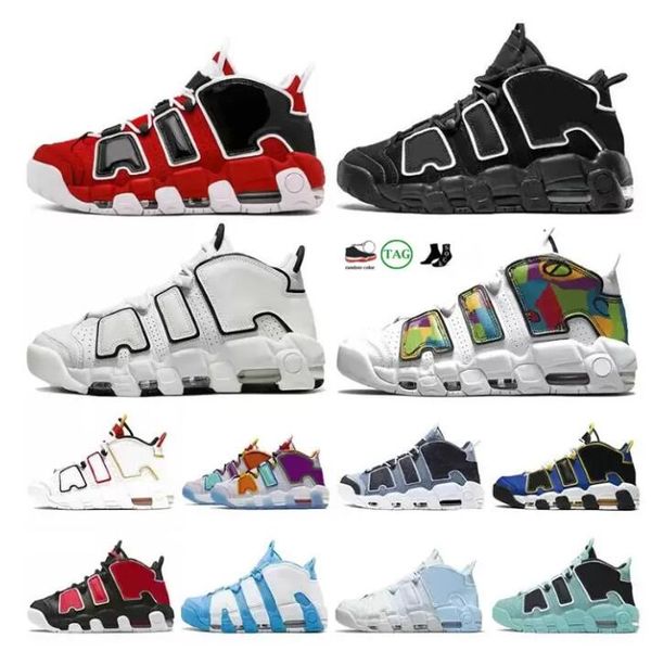 

new 96 more mens basketball shoes airs scottie tri-color pippen 96s total white sunset multi-color black bulls renowned rhythm raygun denim