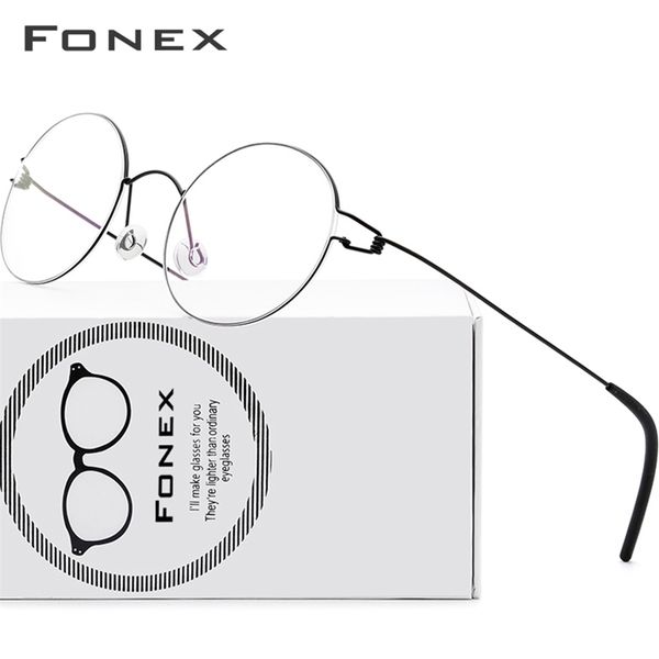 

fonex screwless eyewear prescription eyeglasses frame women round myopia optical denmark korean glasses men 98607 220819, Silver