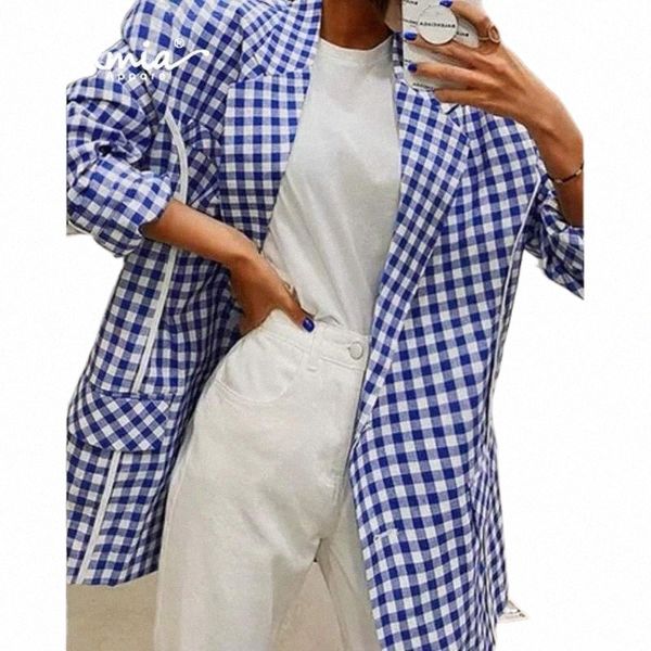 

women's suits & blazers women elegant plaid leisure suit coats celmia 2021 fashion ol casual business blazer office lady buttons street, White;black