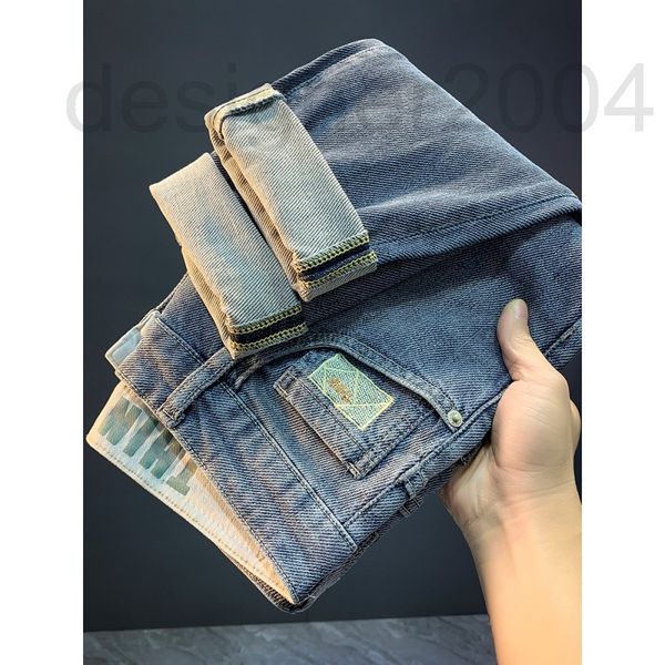 

men's jeans designer spring and summer fashion brand high-end light luxury jeans men's 2022 new embroidered korean ins versatile l, Blue