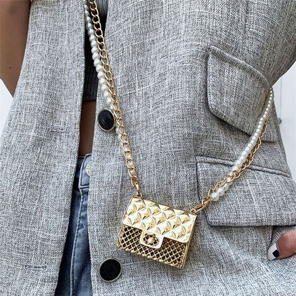 

super mini women purse brand pearl straps gold box crossbody bag for fashion chain shoulder luxury 220819