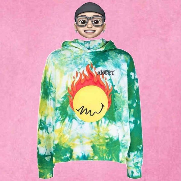 

designer hoodie pa flame embroidered hooded sweater men's casual loose oversized angel cotton jumper jogging sports, Black