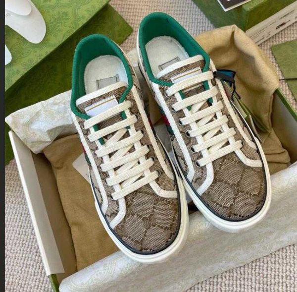 

designers tennis 1977 sneaker canvas luxurys shoe beige blue washed jacquard denim women shoes ace rubber sole embroidered vintage casualcom, Black