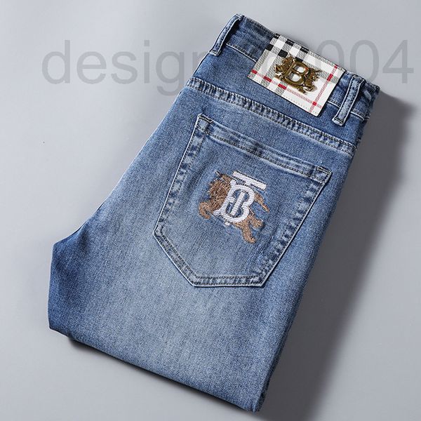 

men's jeans designer men's 2022 new trendy brand fashion versatile slim fit leggings youth high-end casual pants o9cb, Blue