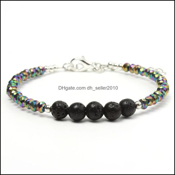 

beaded strands crystal beads bracelet for men women braided bracelets handmade adjustable jewelry black lava stone drop dhseller2010 dhkqc