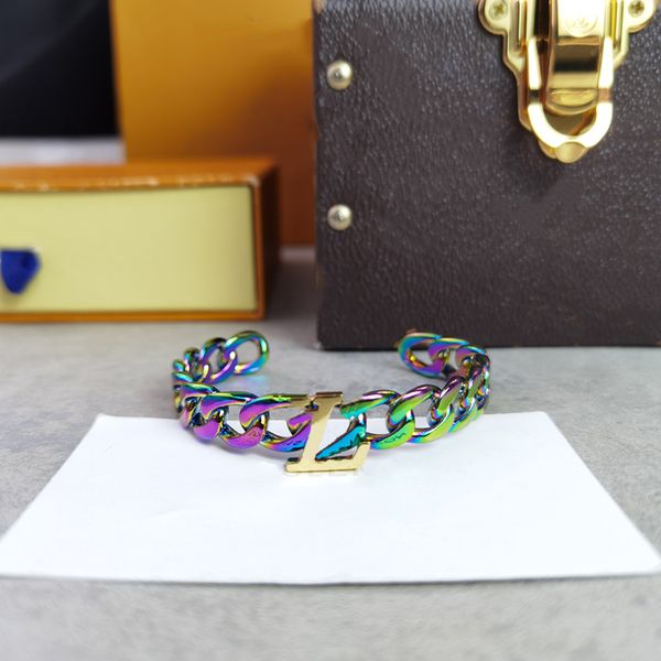 

designer luxury bracelet letters multi-coloured design bangle fashion trend women bracelets temperament versatile woman jewelry valentine&#0, Black